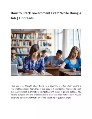 how to crack government exam while doing