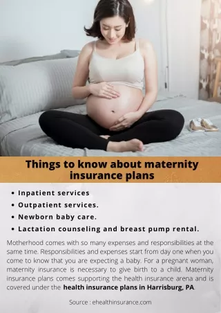 Things to know about maternity insurance plans