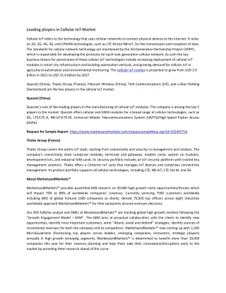 leading players in cellular iot market