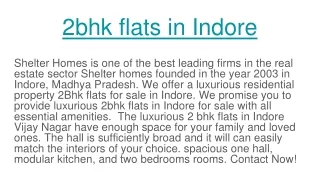 2bhk flats in Indore