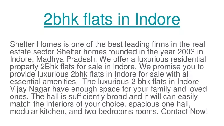 2bhk flats in indore
