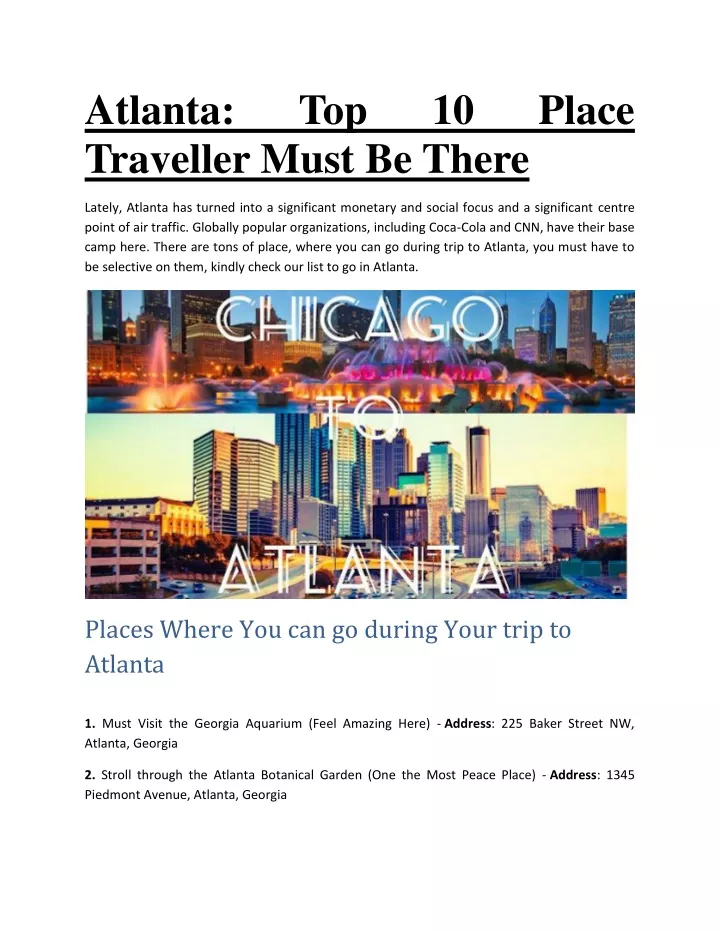 atlanta traveller must be there