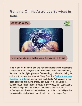 Genuine Online Astrology Services in India