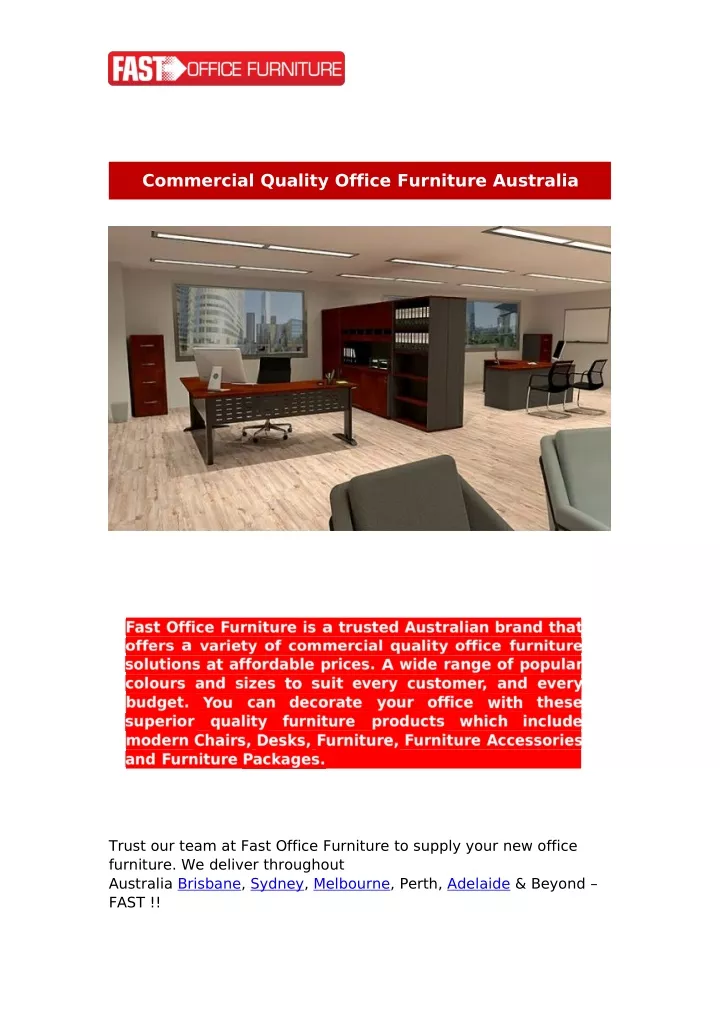 commercial quality office furniture australia