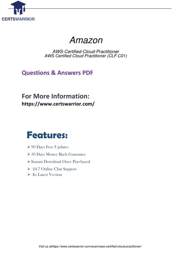 AWS-Certified-Cloud-Practitioner PDF Demo Exam Download 2021