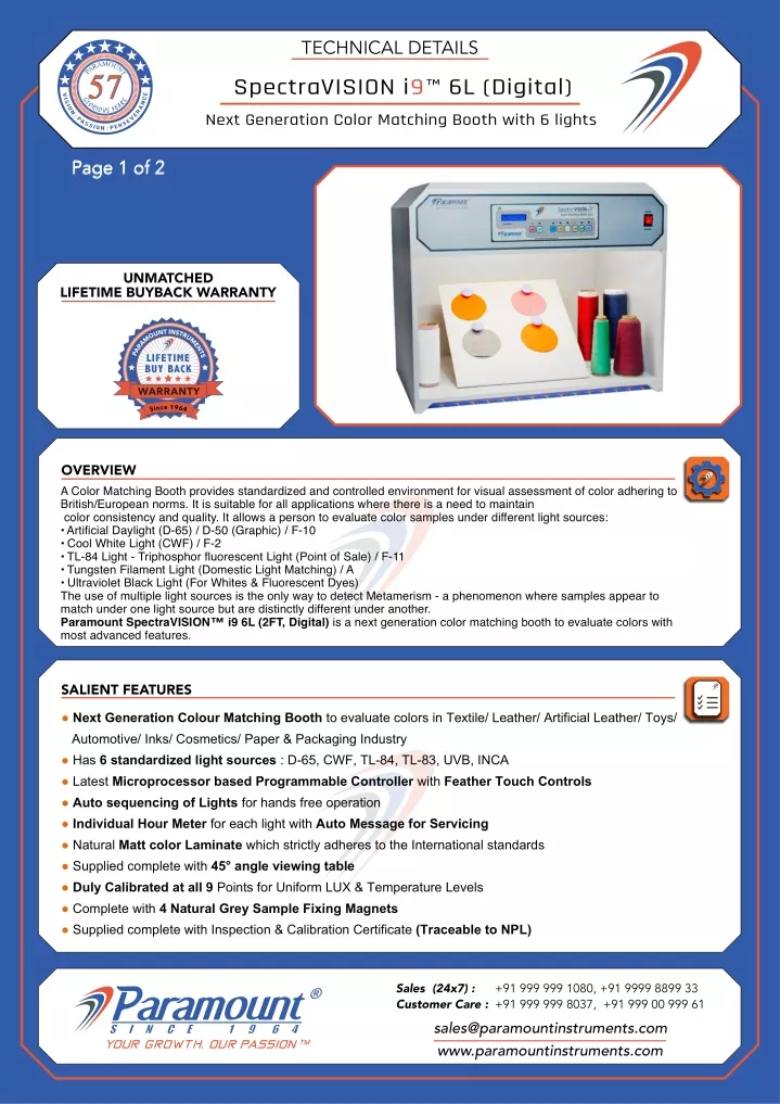 technical details spectravision i9 6 l digital