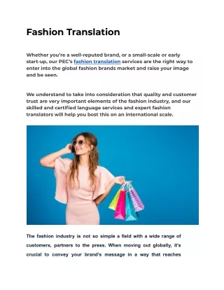 Fashion Translation