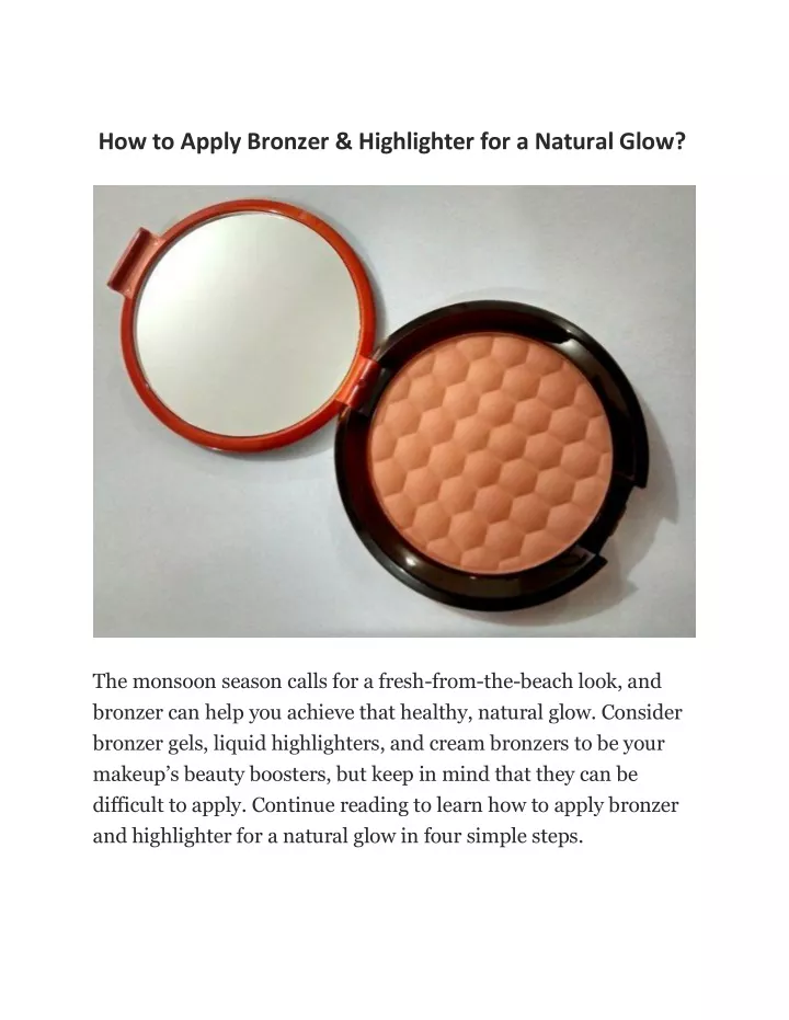 how to apply bronzer highlighter for a natural