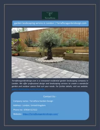 garden landscaping service in London | Terrafloragardendesign.com