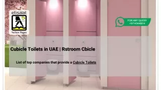 Cubicle Toilets in UAE | Restroom Cubicle
