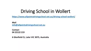 Driving School in Wollert