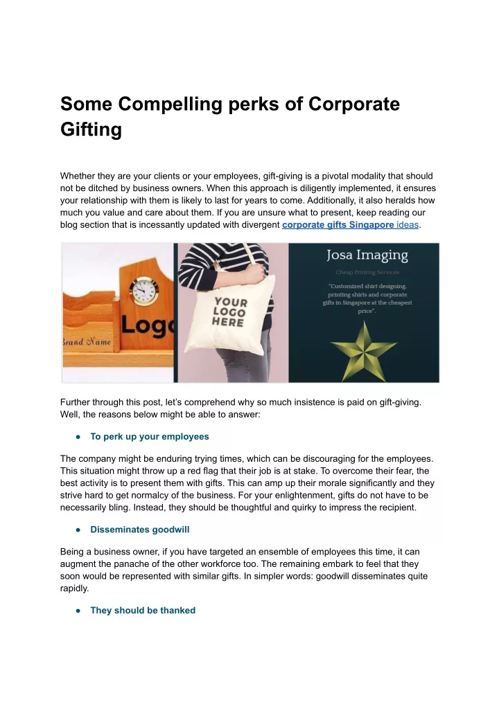 some compelling perks of corporate gifting