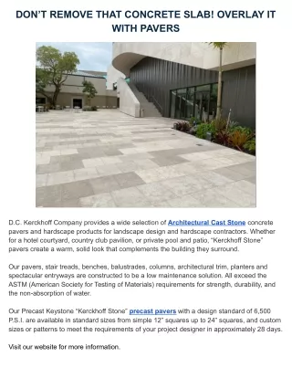 don t remove that concrete slab overlay it with