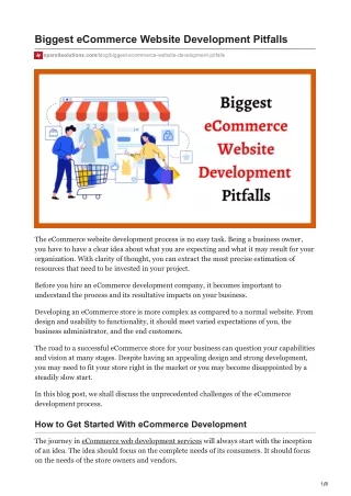 Biggest eCommerce Website Development ​Pitfalls