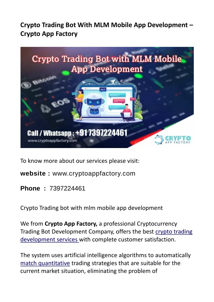 crypto trading bot with mlm mobile