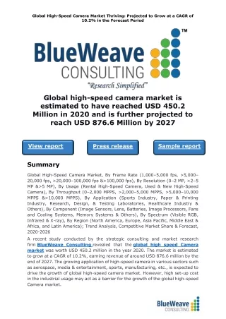 global high speed camera market thriving