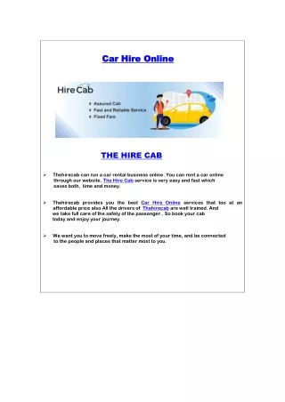 car car hire hire online