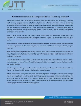 what to look for while choosing your lithium