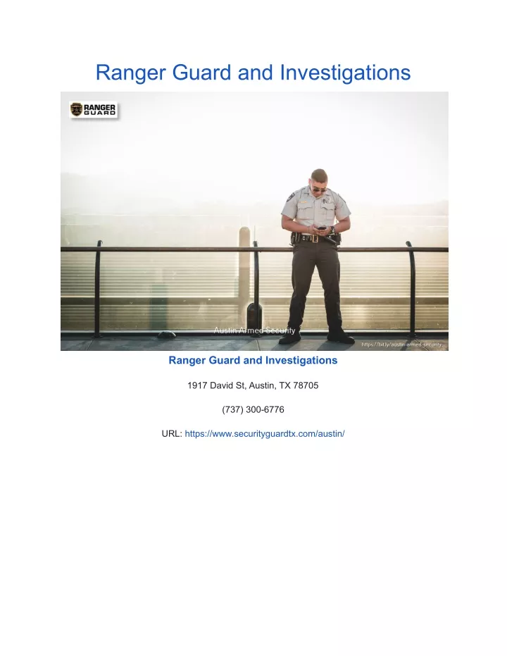 ranger guard and investigations