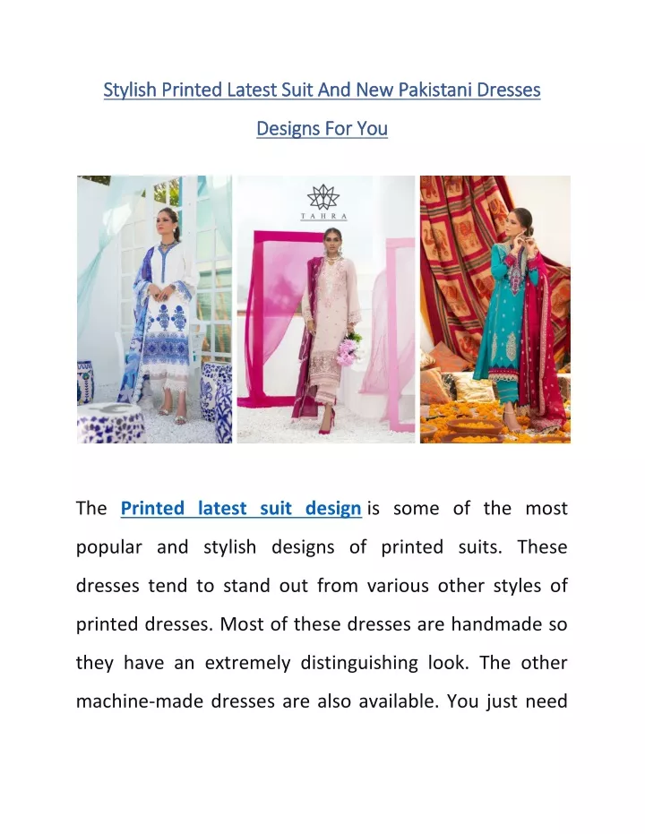stylish printed latest suit and new pakistani