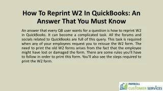 How To Reprint W2 In QuickBooks: An Answer That You Must Know
