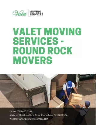 Valet Moving Services - Round Rock Movers