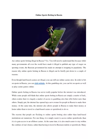 online sports betting in russia