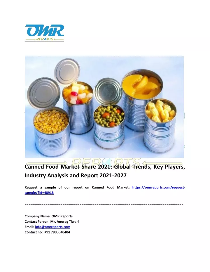 canned food market share 2021 global trends