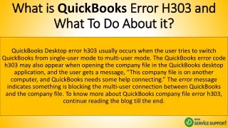 What is QuickBooks Error H303 and What To Do About it