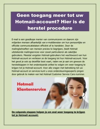 Geen toegang meer tot uw Hotmail-account Hier is de herstelprocedure