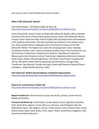 oee software market find the potential to grow
