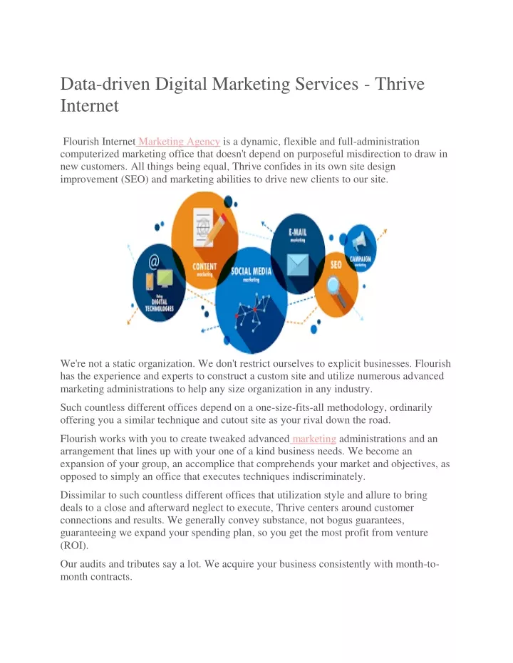 data driven digital marketing services thrive