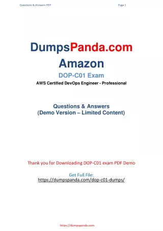 Amazon DOP-C01 Dumps Questions - Study Tips For Infomations (2021)