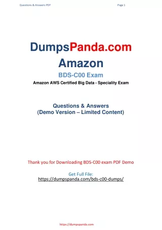 Amazon BDS-C00 Dumps Questions - Study Tips For Infomations (2021)