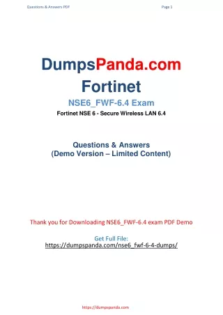 Fortinet NSE6_FWF-6.4 Dumps Questions - Study Tips For Infomations (2021)