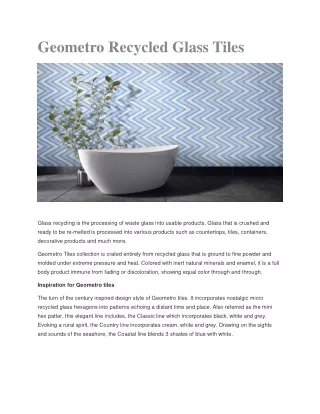 Geometro Recycled Glass Tiles