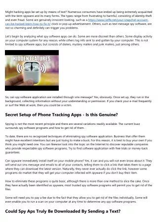 might hacking apps be set up by means of text