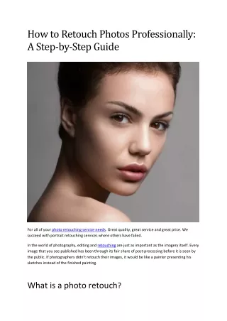 how to retouch photos professionally a step