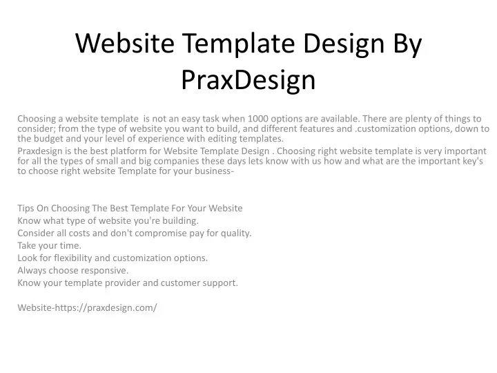 website template design by praxdesign