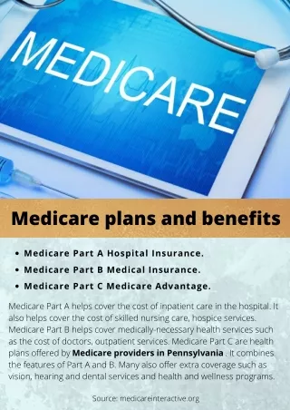 Medicare plans and benefits