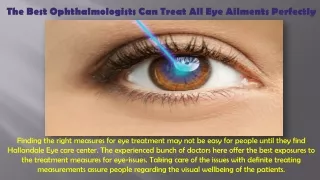 The Best Ophthalmologists Can Treat All Eye Ailments Perfectly