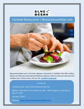 Carlsbad Restaurants | Blueoceansushibar.com