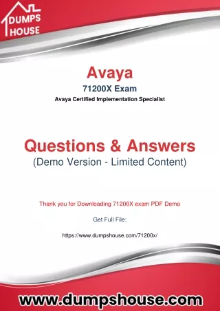 Avaya 71200X Dumps PDF Format