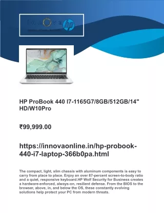 hp probook 440 i7 1165g7 8gb 512gb 14 hd w10pro
