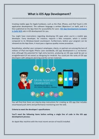 What is iOS App Development?