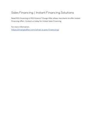 sales financing instant financing solutions