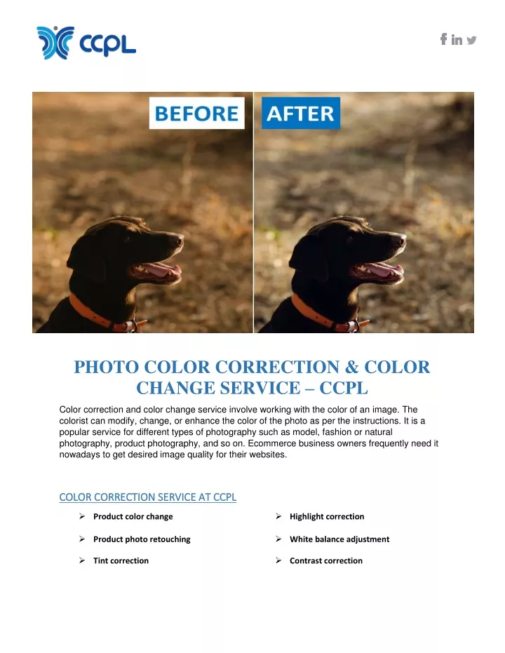 photo color correction color change service ccpl