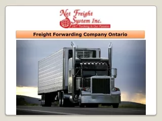 Freight Forwarding Company Ontario