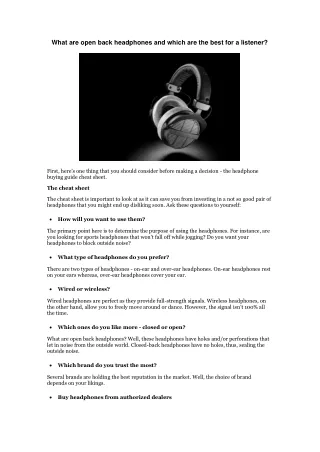what are open back headphones and which