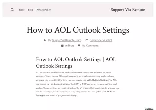 How to AOL Outlook Settings